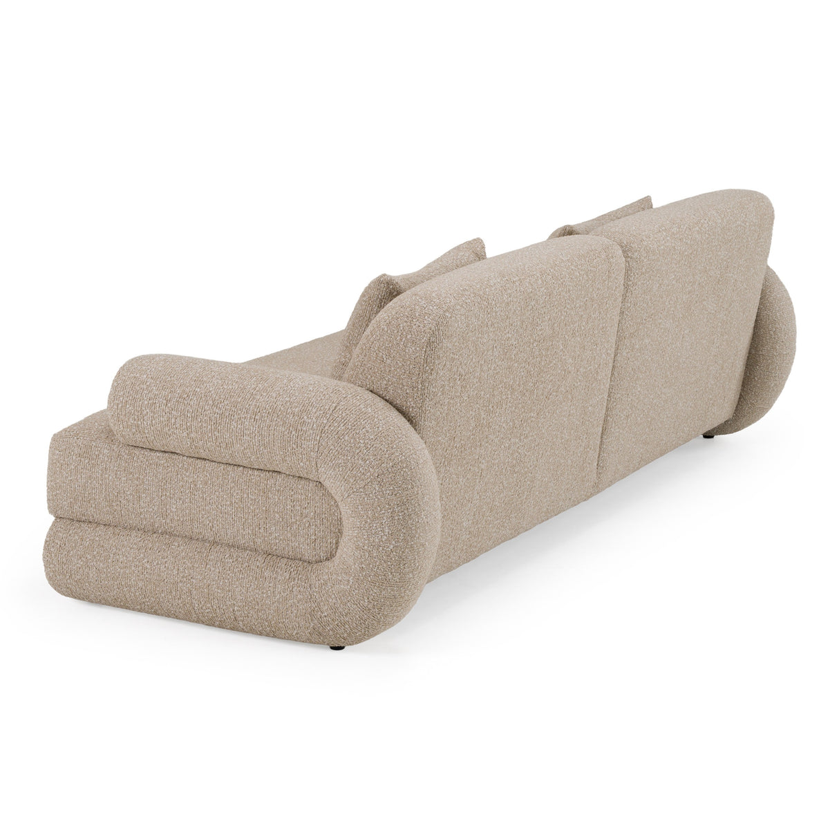 Odette - Modern Beige Fabric + White Burl Sofa - View Image 1