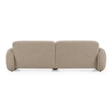 Odette - Modern Beige Fabric + White Burl Sofa - View Image 1