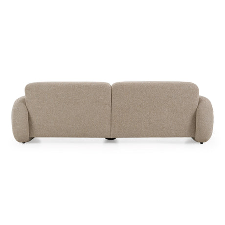 Odette - Modern Beige Fabric + White Burl Sofa - View Image 1