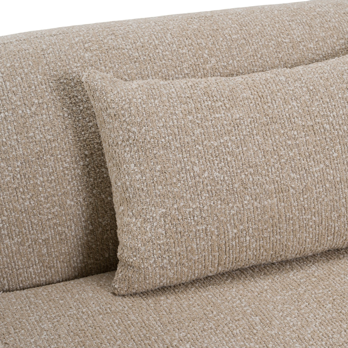 Odette - Modern Beige Fabric + White Burl Sofa - View Image 1