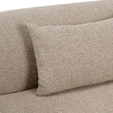 Odette - Modern Beige Fabric + White Burl Sofa - View Image 1
