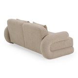 Odette - Modern Beige Fabric + White Burl Loveseat Sofa - View Image 1