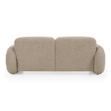 Odette - Modern Beige Fabric + White Burl Loveseat Sofa - View Image 1