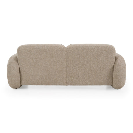 Odette - Modern Beige Fabric + White Burl Loveseat Sofa - View Image 1
