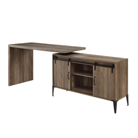 Acme - Zakwani Writing Desk OF00006 Rustic Oak & Black Finish