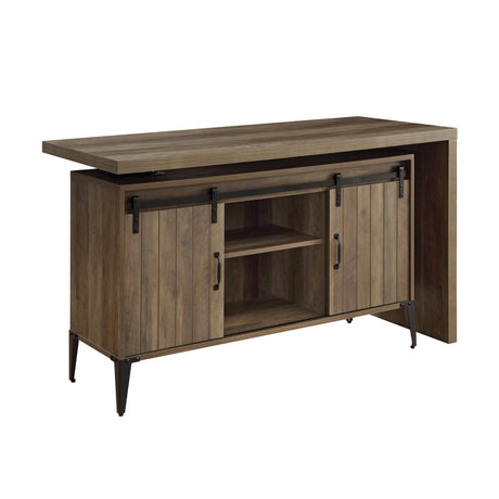 Acme - Zakwani Writing Desk OF00006 Rustic Oak & Black Finish