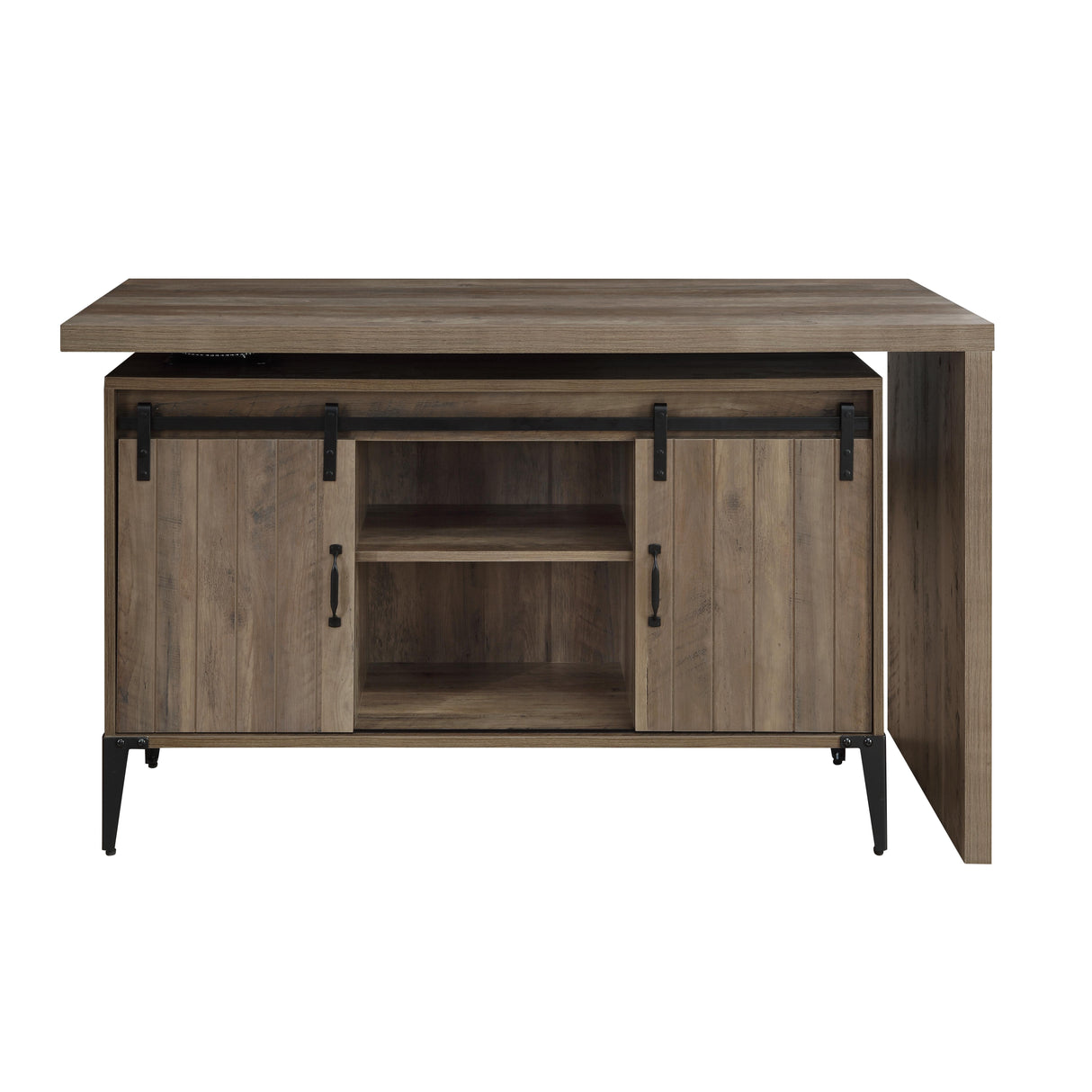 Acme - Zakwani Writing Desk OF00006 Rustic Oak & Black Finish