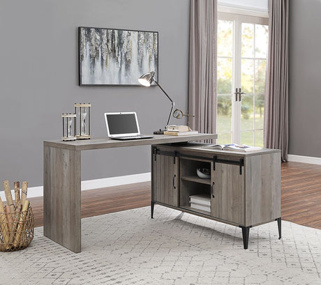 Acme - Zakwani Writing Desk OF00005 Gray Oak & Black Finish