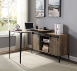 Acme - Zakwani Writing Desk W/USB OF00012 Rustic Oak & Black Finish