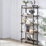 Acme - Zakwani Bookshelf OF00013 Gray Oak & Black Finish