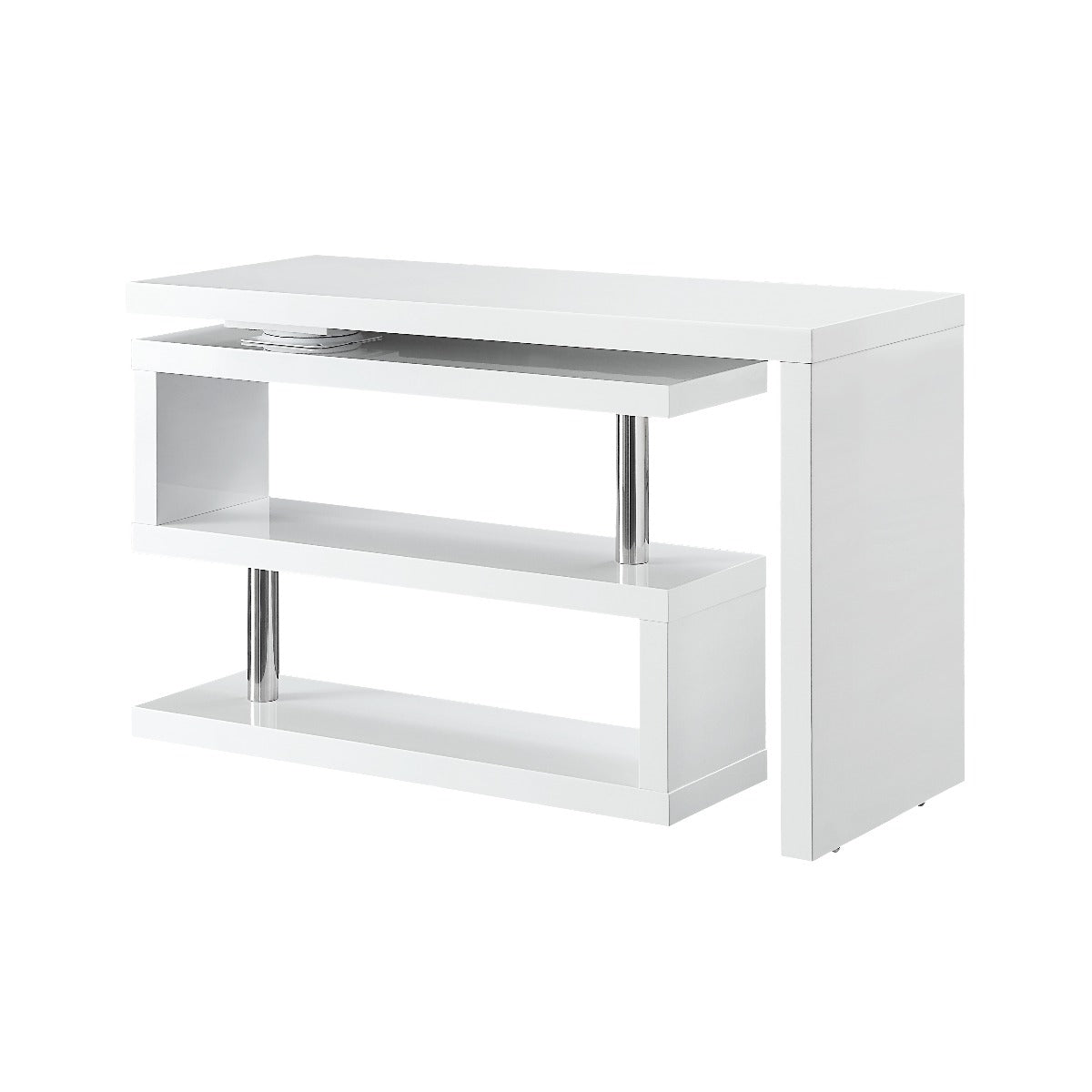 Acme - Buck II Writing Desk OF00017 White High Gloss Finish