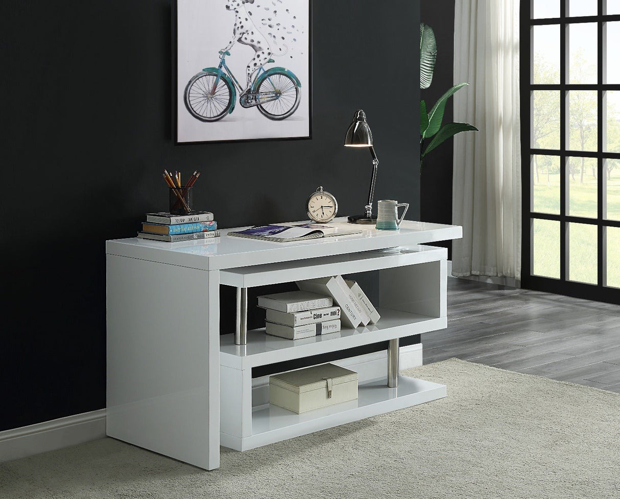 Buck II Writing Desk OF00017 White High Gloss Finish | Acme - OF00017 - Home Elegance USA - 5