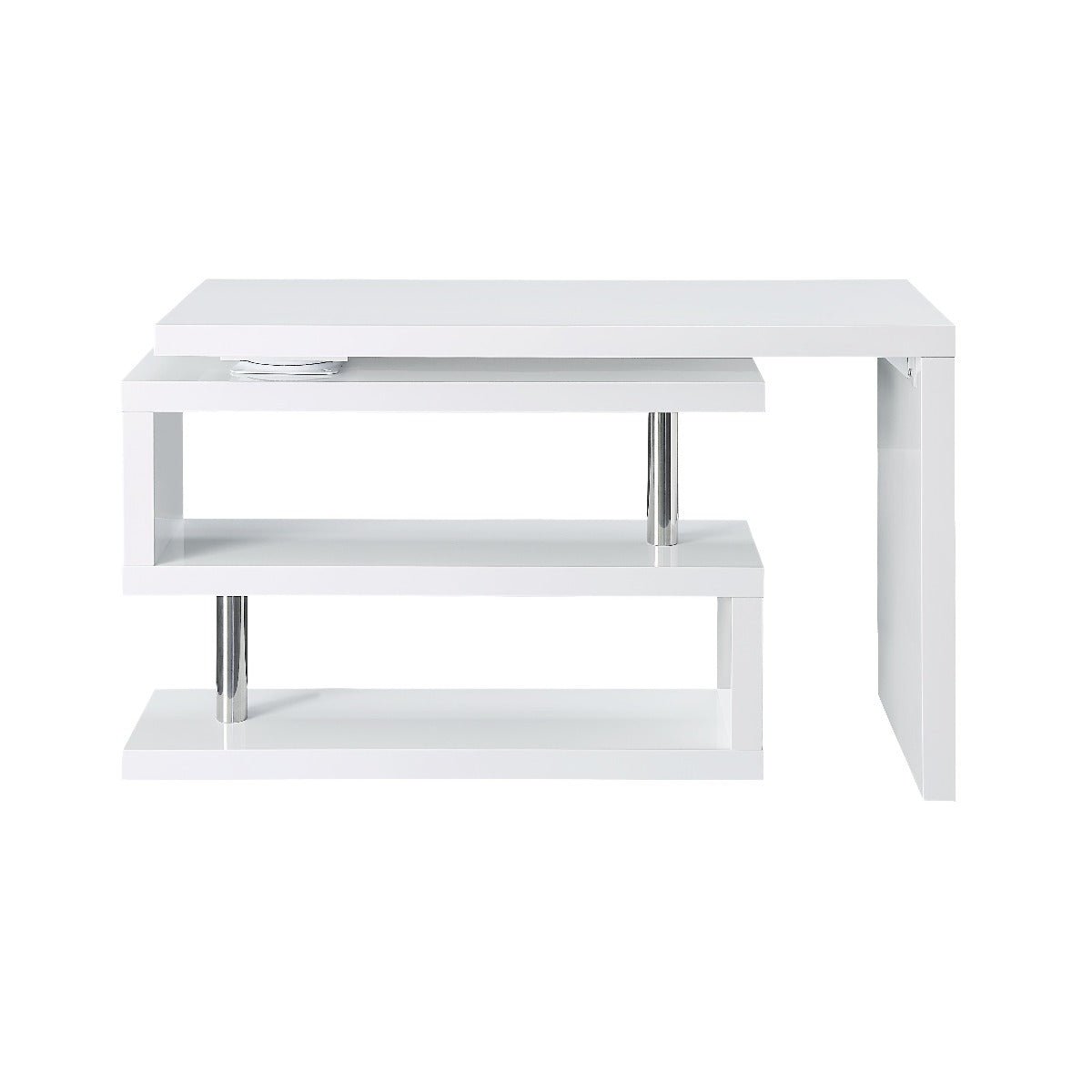 Buck II Writing Desk OF00018 White High Gloss Finish | Acme - OF00018 - Home Elegance USA - 3