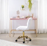 Acme - Midriaks Writing Desk W/USB OF00024 Pink & Gold Finish