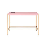 Acme - Midriaks Writing Desk W/USB OF00024 Pink & Gold Finish