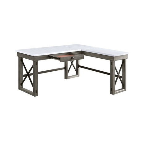 Acme - Talmar Writing Desk W/Lift Top OF00056 Marble Top & Weathered Gray Finish