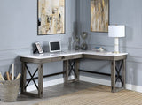 Acme - Talmar Writing Desk W/Lift Top OF00056 Marble Top & Weathered Gray Finish