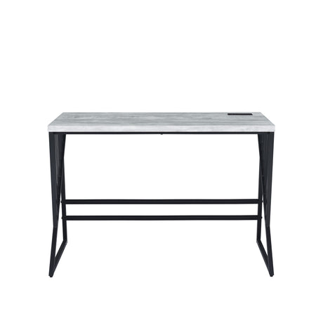 Acme - Collick Writing Desk W/USB OF00110 Weathered Gray & Black Finish