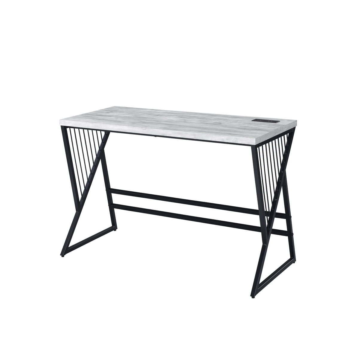 Acme - Collick Writing Desk W/USB OF00110 Weathered Gray & Black Finish