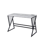 Acme - Collick Writing Desk W/USB OF00110 Weathered Gray & Black Finish