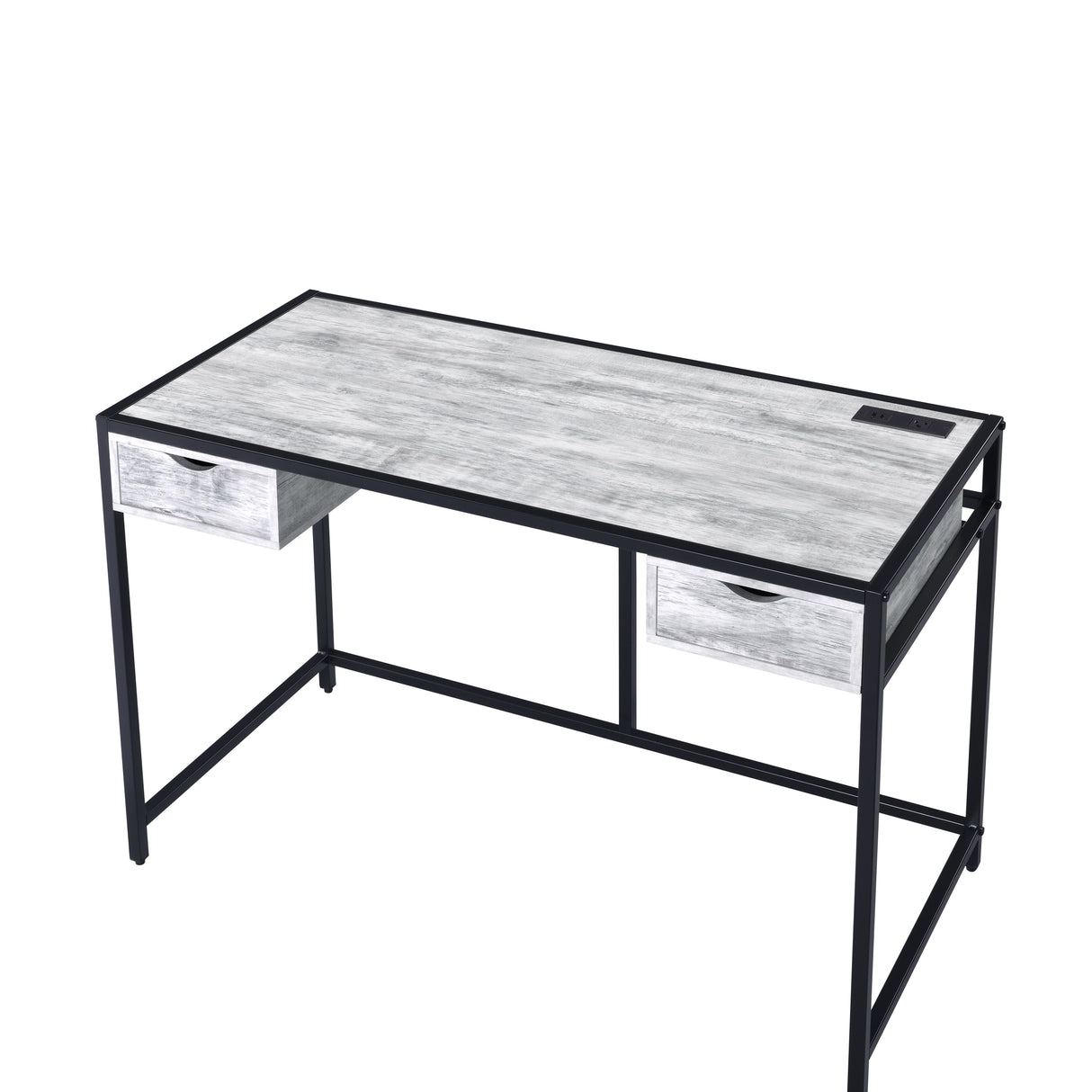 Acme - Wearn Writing Desk W/USB OF00113 Weathered Gray & Black Finish