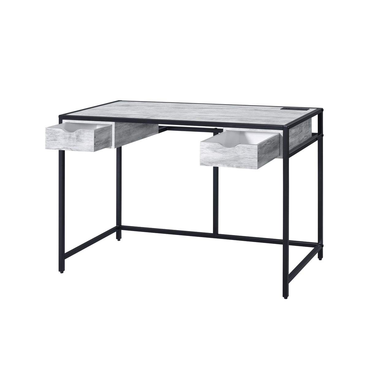 Acme - Wearn Writing Desk W/USB OF00113 Weathered Gray & Black Finish