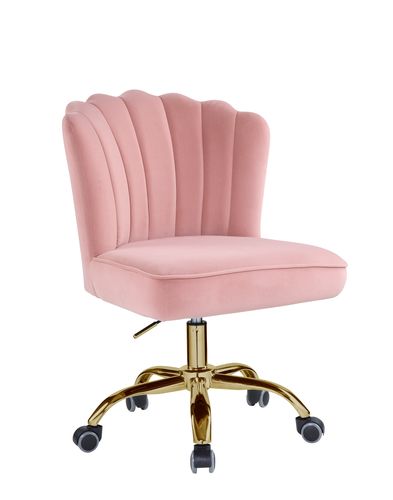 Acme - Moyle Office Chair OF00116 Rose Quartz Velvet & Gold Finish