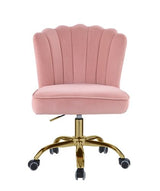 Acme - Moyle Office Chair OF00116 Rose Quartz Velvet & Gold Finish