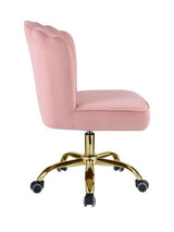 Acme - Moyle Office Chair OF00116 Rose Quartz Velvet & Gold Finish