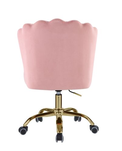 Acme - Moyle Office Chair OF00116 Rose Quartz Velvet & Gold Finish