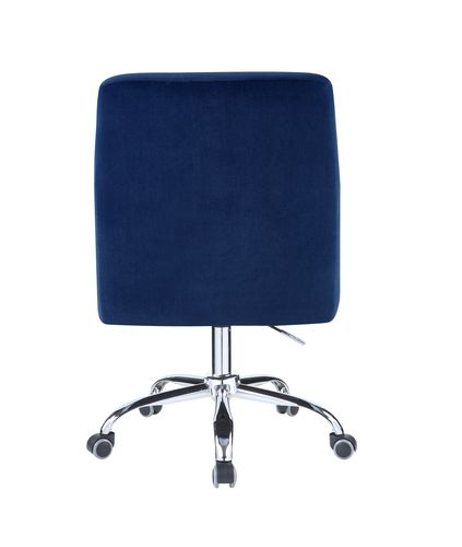 Acme - Trenerry Office Chair OF00117 Blue Velvet & Chrome Finish