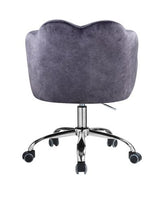 Acme - Rowse Office Chair OF00118 Dark Gray Velvet & Chrome Finish