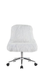 Arundell II Office Chair OF00122 White Faux Fur & Chrome Finish | Acme - OF00122 - Home Elegance USA - 3