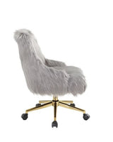 Arundell II Office Chair OF00123 Gray Faux Fur & Gold Finish | Acme - OF00123 - Home Elegance USA - 4