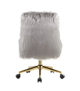 Arundell II Office Chair OF00123 Gray Faux Fur & Gold Finish | Acme - OF00123 - Home Elegance USA - 5