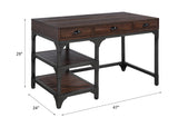 Acme - Gorden Writing Desk OF00143 Espresso Oak Finish & Antique Black Metal