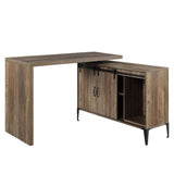 Acme - Zakwani Writing Desk W/USB OF00154 Rustic Oak & Black Finish