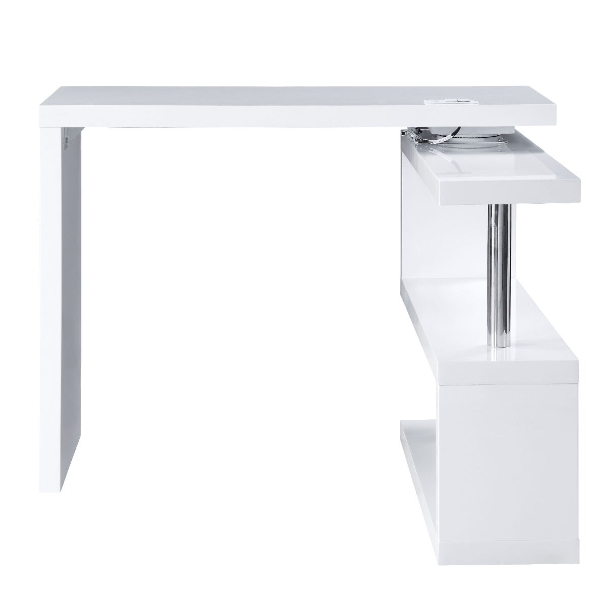 Acme - Buck II Writing Desk W/USB OF00155 White High Gloss Finish