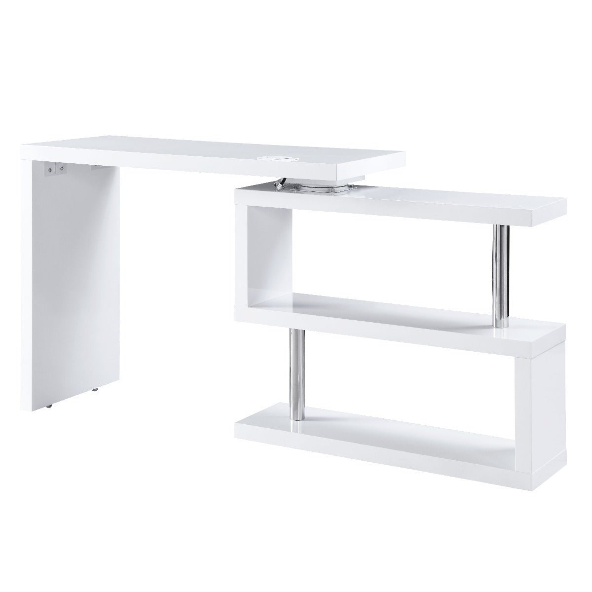 Buck II Writing Desk W/USB OF00155 White High Gloss Finish | Acme - OF00155 - Home Elegance USA - 3