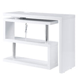 Acme - Buck II Writing Desk W/USB OF00155 White High Gloss Finish