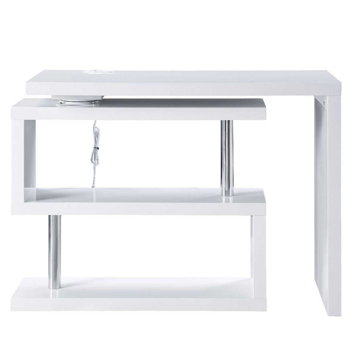 Buck II Writing Desk W/USB OF00155 White High Gloss Finish | Acme - OF00155 - Home Elegance USA - 5