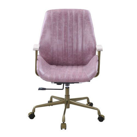 Acme - Hamilton Office Chair OF00399 Pink Top Grain Leather