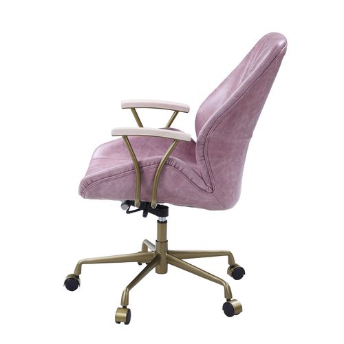 Acme - Hamilton Office Chair OF00399 Pink Top Grain Leather