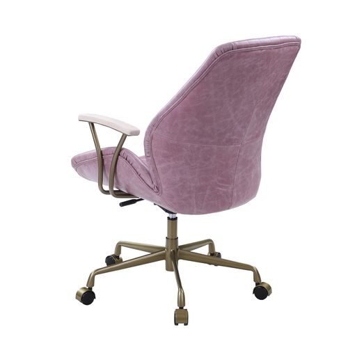 Acme - Hamilton Office Chair OF00399 Pink Top Grain Leather