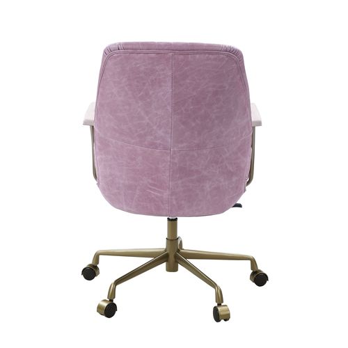 Acme - Hamilton Office Chair OF00399 Pink Top Grain Leather