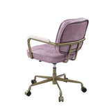 Acme - Siecross Office Chair OF00400 Pink Top Grain Leather