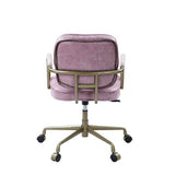 Acme - Siecross Office Chair OF00400 Pink Top Grain Leather