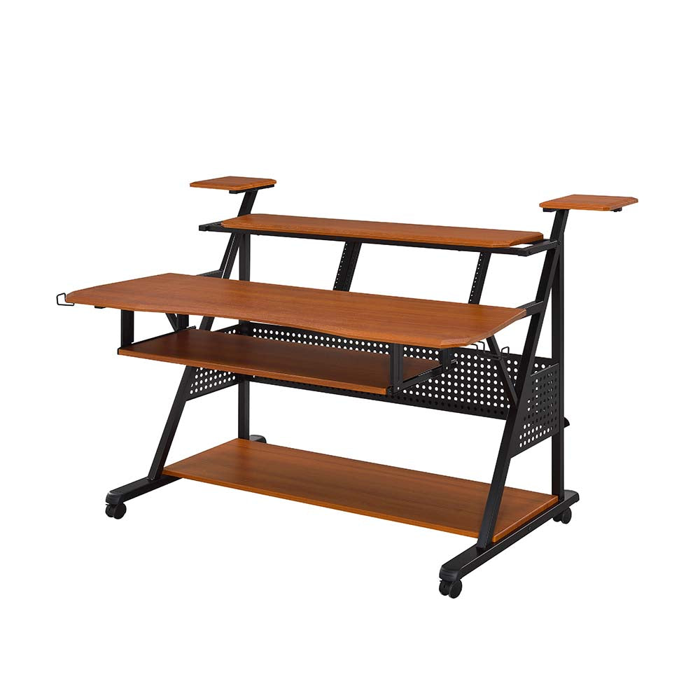 Acme - Willow Music Desk OF00990 Cherry & Black Finish