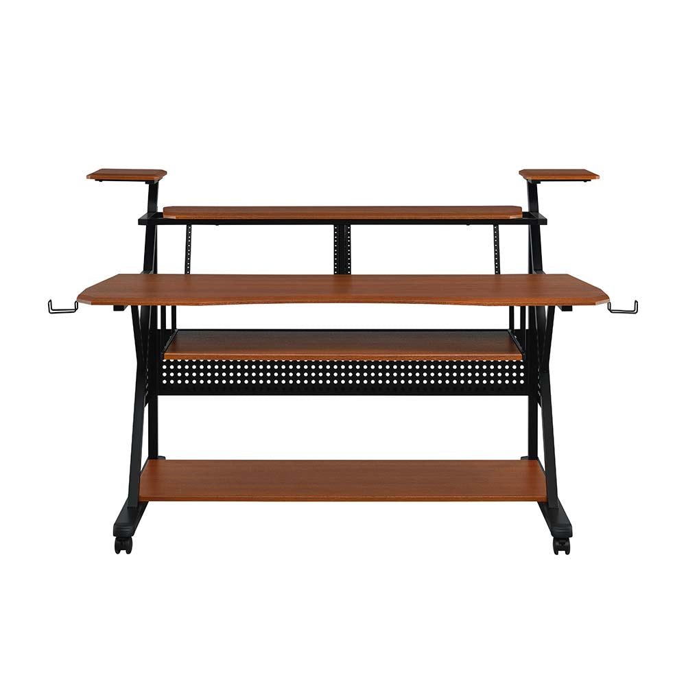 Acme - Willow Music Desk OF00990 Cherry & Black Finish