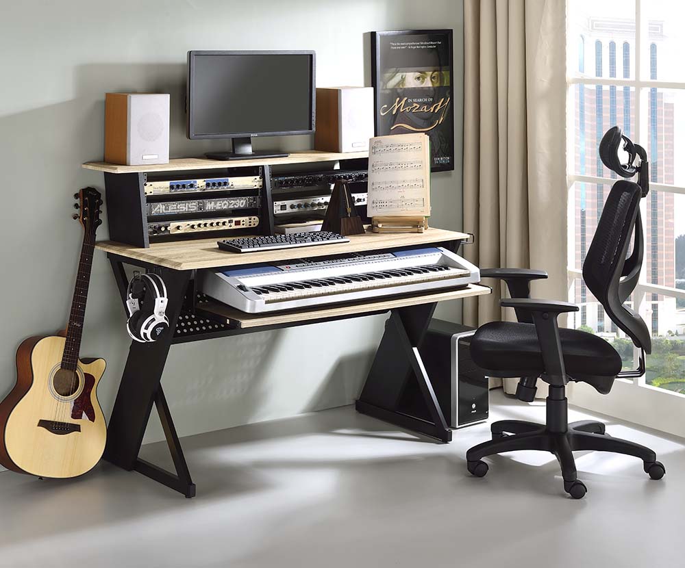 Acme - Humanity Music Desk OF00992 Natural & Black Finish